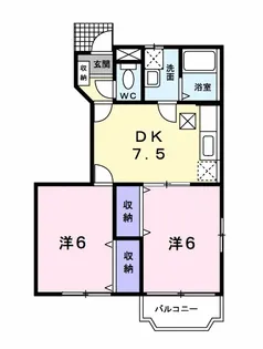 クイーンパレス【1階】の間取り