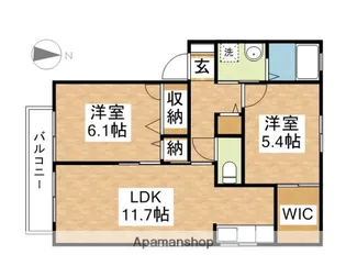 グリーンステージ【201号室】の間取り