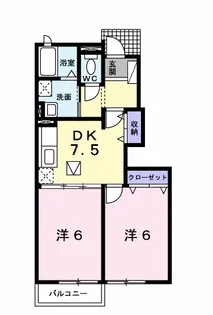 カーサ・フェリーチェB【1階】の間取り