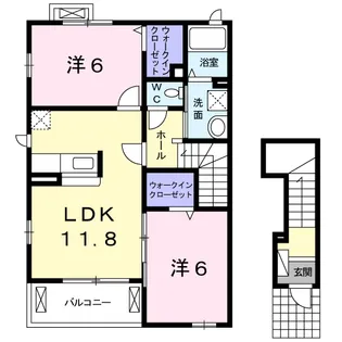 アーバンコートD【2階】の間取り