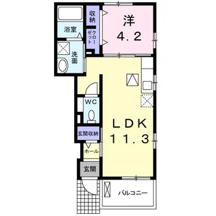 モンターニュ【1階】の間取り