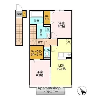 ピーノフォーリア 弐番館【2階】の間取り
