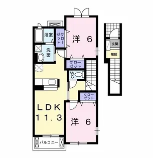 ソレイユC【2階】の間取り