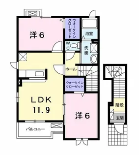 ウエストヒルズ【2階】の間取り