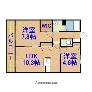 エクレール田中Ⅱ【202号室】の間取り