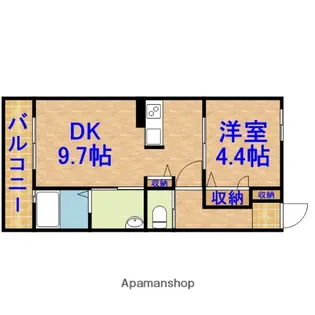 エクレール田中Ⅱ【2階】の間取り