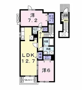 フォーリストB【2階】の間取り