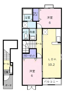 サンリットスクエアB【2階】の間取り