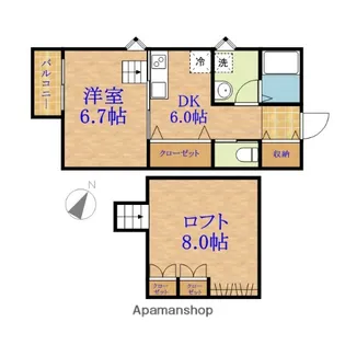GENESIS (ジェネシス)【201号室】の間取り