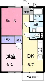 コーポグリーンB【2階】の間取り