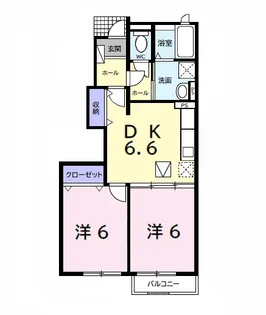 ジャック パレスB【1階】の間取り