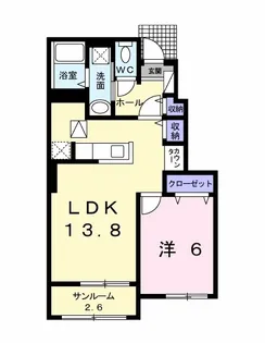 サンヴェール大芝Ⅱ B【1階】の間取り