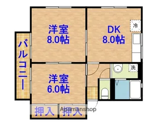 シティハイムみずよしB棟【2階】の間取り