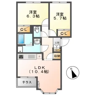 ソレイユ【2階】の間取り