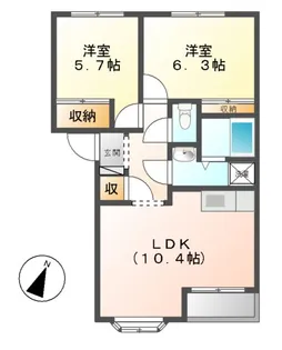 プランドール【2階】の間取り