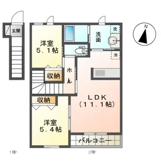 CALME BONHEURⅠ【2階】の間取り