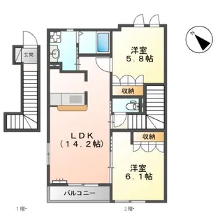 エル・アールⅡ【2階】の間取り