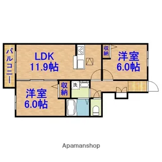 オアシスB棟【1階】の間取り