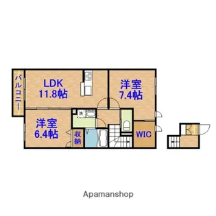 オアシスB棟【2階】の間取り