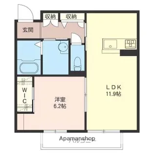 シャーメゾン壱番館【202号室】の間取り