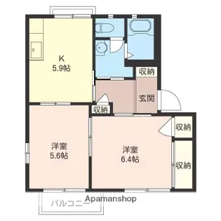 ファミリーステージ東郷A【2階】の間取り