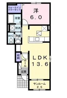 ラ メール デ ゼトワールⅡ【1階】の間取り