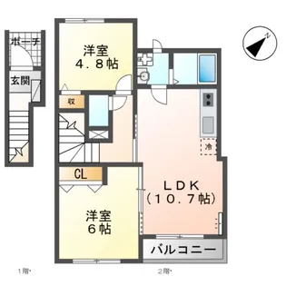 サンフラワー【2階】の間取り