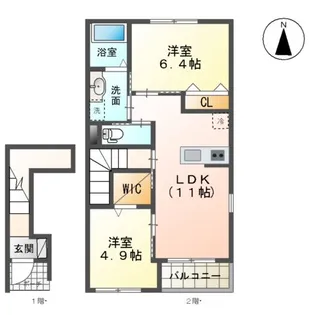 グリーンルーム【2階】の間取り