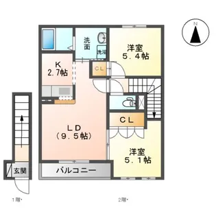 CASA DOMANI【2階】の間取り