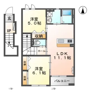 サナンドゥーⅡ【2階】の間取り