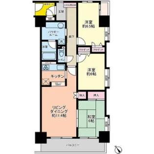 ダイアパレスおゆみ野 II【8階】の間取り