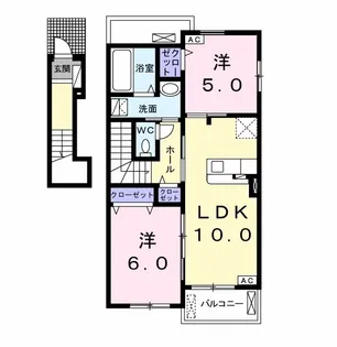 サンヴェール長者ヶ台 A【2階】の間取り