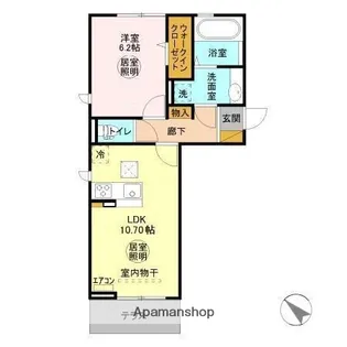 ハイツ・MOKO【1階】の間取り