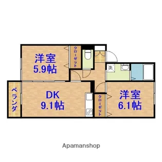 メゾンベールA【2階】の間取り