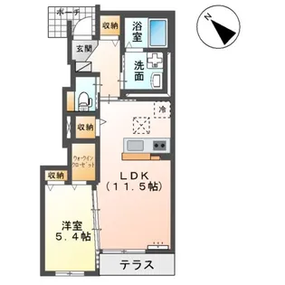 サン・ウイングB【1階】の間取り