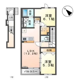 サン・ウイングC【2階】の間取り