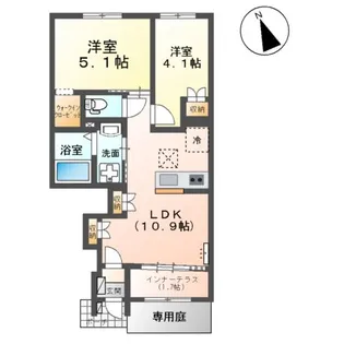 ZEUS茂原Ⅱ【105号室】の間取り