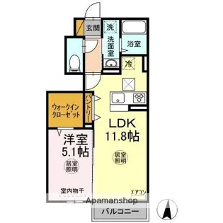 千葉県千葉市緑区おゆみ野有吉【アパート】の間取り