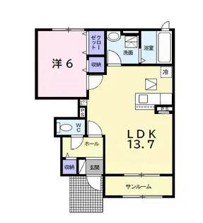 ベルフィオーレ【1階】の間取り
