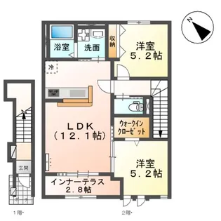 ドゥ ソワル【2階】の間取り