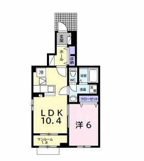 ル トレフル【1階】の間取り