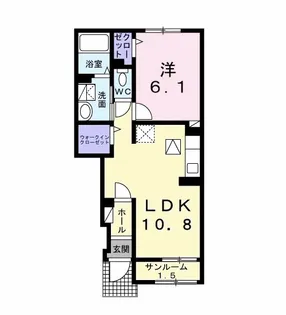 ソレイユ.F【1階】の間取り