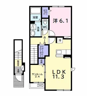 ソレイユ.F【2階】の間取り