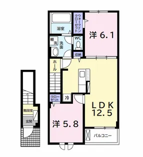 エピナール東茂原【2階】の間取り