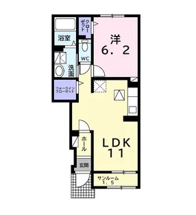 サン ヴェール 小林 A【1階】の間取り
