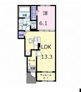 パレス ハンド Ⅰ【1階】の間取り