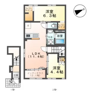 ベルフラワー【2階】の間取り