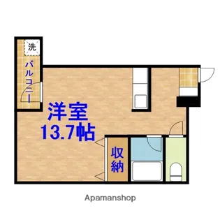 フィールドハウス末広 弐番館【213号室】の間取り