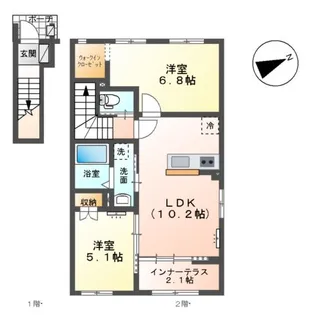 ディア マイアミ【2階】の間取り