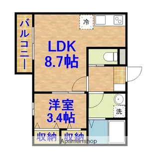 ジーメゾン浜野【3階】の間取り